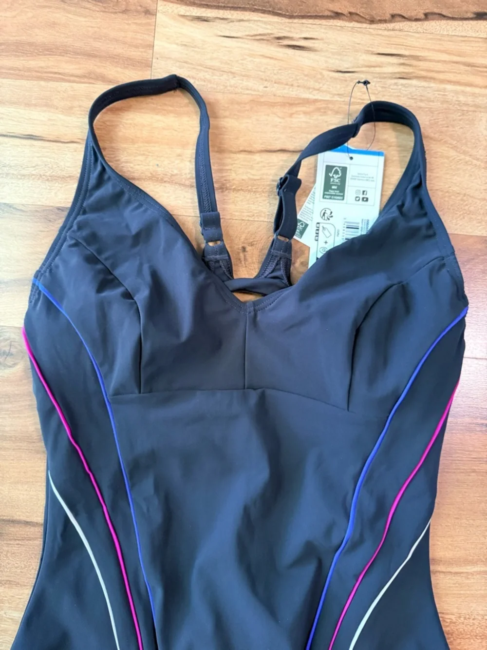 Arena SHAPEWEAR MARINA EYE BACK ONE PIECE Night Grey Bright Blue Rose Size‎ 36